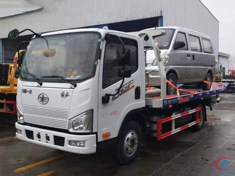 國(guó)六解放J6F一拖二平板清障車(chē)