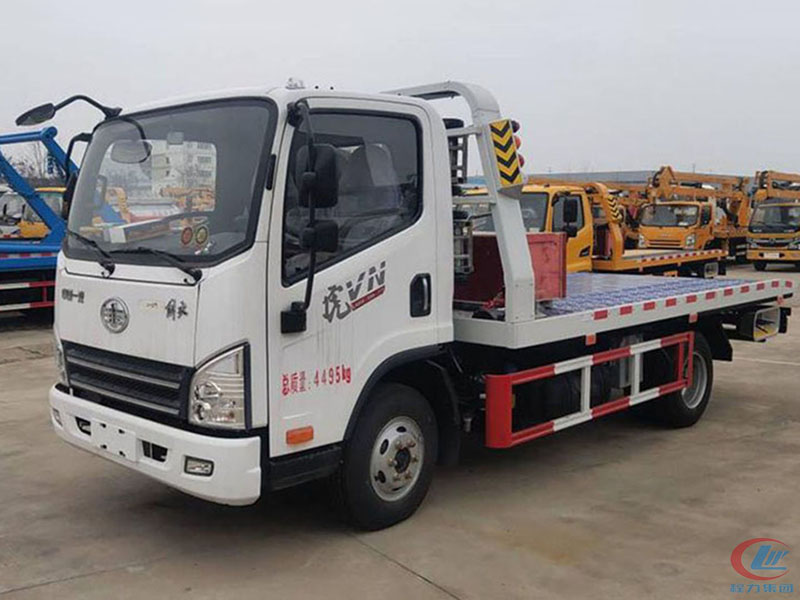 國(guó)六解放J6F一拖二平板清障車(chē)