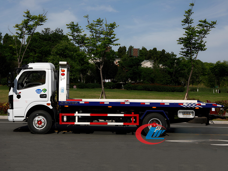 國六東風多利卡D7一拖二平板車