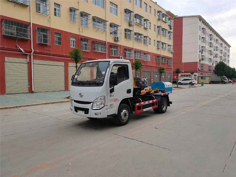 國六3方藍牌躍進勾臂垃圾車