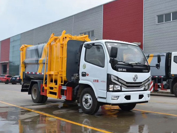 國六7方藍牌東風D6側裝壓縮垃圾車